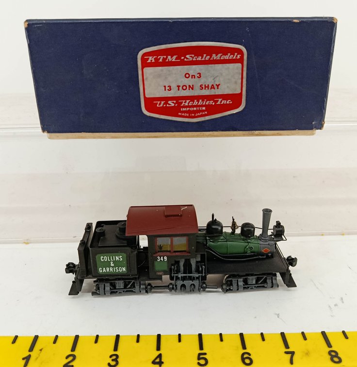 KTM NARROW GAUGE ON3 13 TON SHAY COLLINS & GARRISON 349 STEAM LOCOMOTIVE, OB  INV 262250116