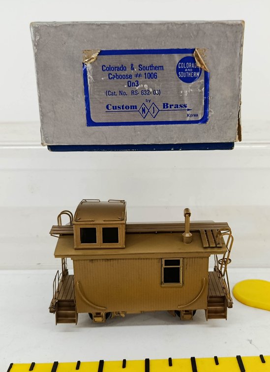 CUSTOM BRASS NARROW GAUGE  RS-632-03 COLORADO & SOUTHERN #1006 ON3 BRASS CABOOSE, OB  INV 262250118