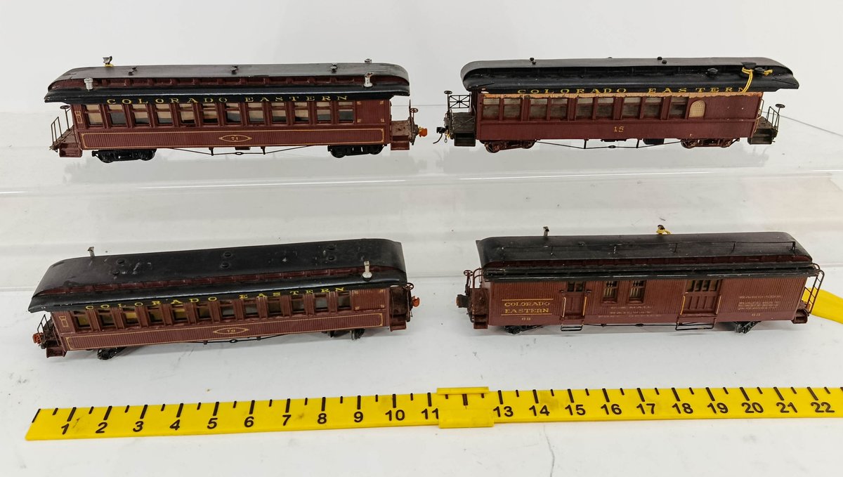 4 COLORADO EASTERN NARROW GAUGE PASSENGER, COMBINE & BAGGAGE CARS  INV 262250120