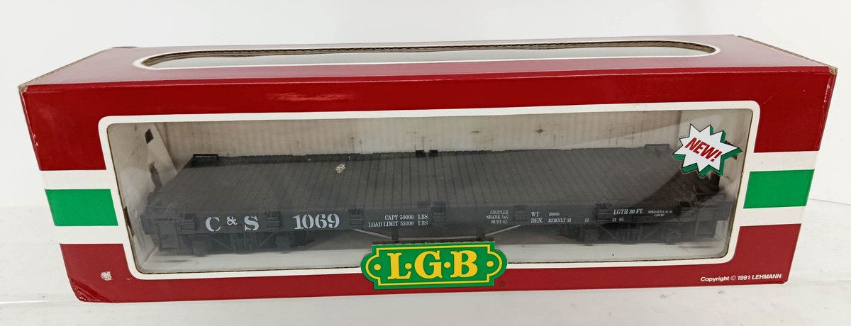 LGB G GAUGE 42690 C&S 1069 FLATCAR, OB  INV 262250126