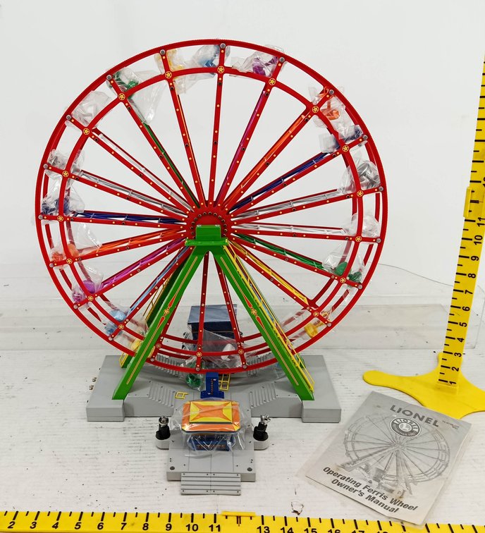LIONEL O GAUGE 71-4110-250 OPERATING FERRIS WHEEL W/ TICKET BOOTH & MANUAL  INV 260901174