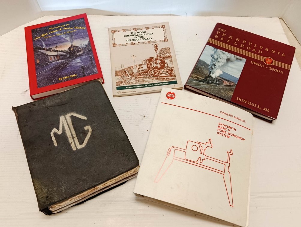5 BOOKS PENNSYLVANIA RAILROAD NY ONTARIO & WESTERN WOOD CHEMICAL INDUSTRY SHOPSMITH MARK V & MGB MANUAL  INV 262250171