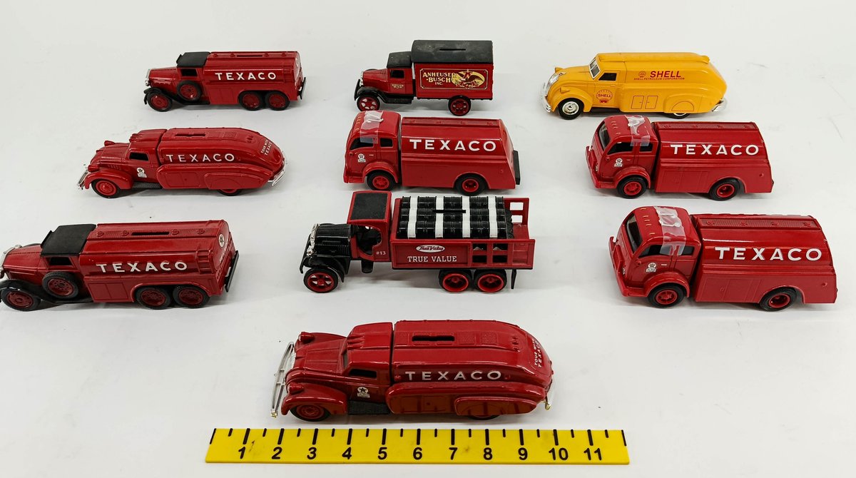ASSORTED DIE-CAST BANK TRUCKS TEXACO TANKERS SHELL ANHEUSER-BUSCH & TRUE VALUE  INV 263400097
