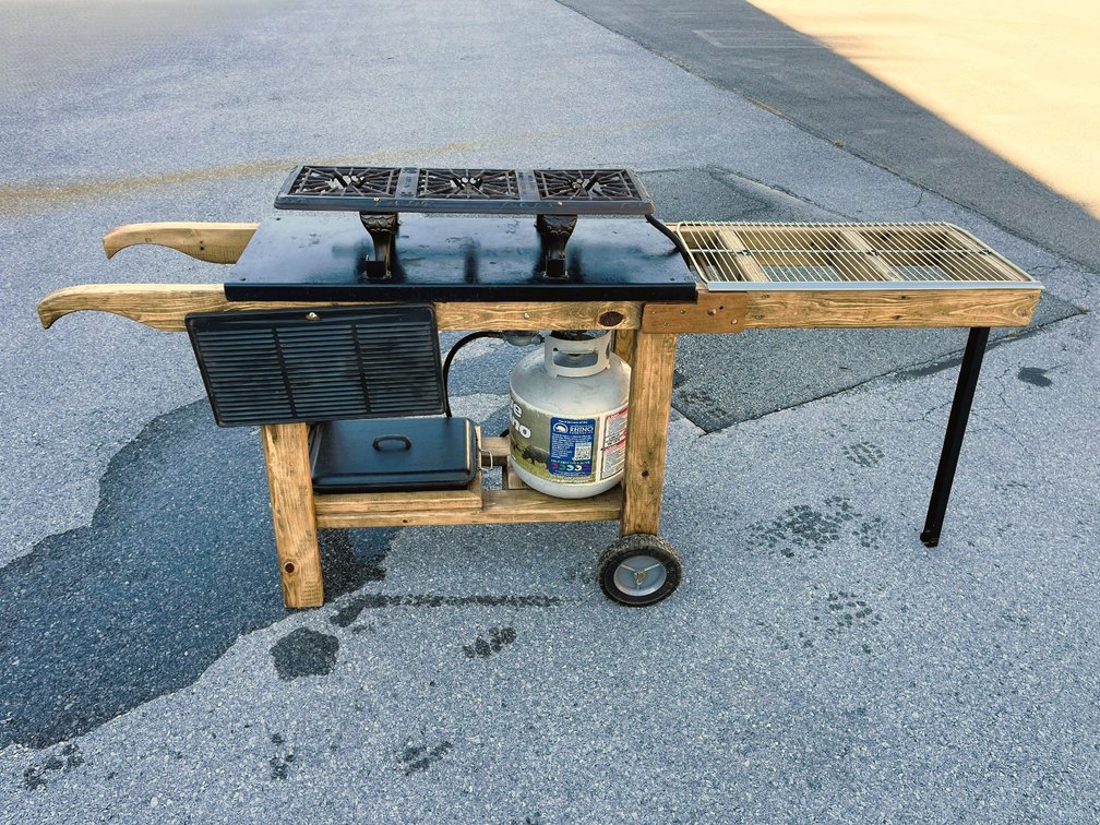 ODIN No. 3 Three-Burner Cast-Iron Tabletop Stove - Wheeled Cart - Accessories