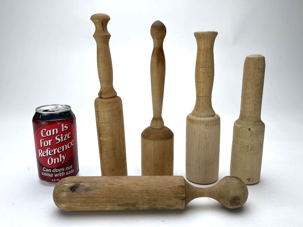 Five Wooden Meat Pushers / Stompers