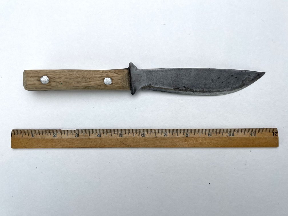 Wood-Handle Butcher or Hunting Knive