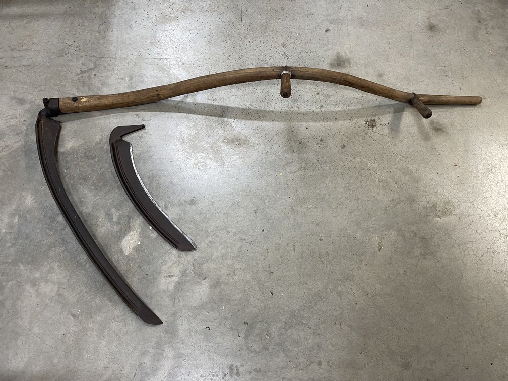 Vintage Mowing Scythe with Extra Blade