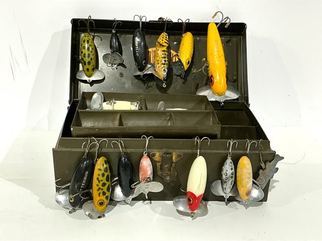 Image for Fred Arbogast Jitterbug Lures And Tackle Box