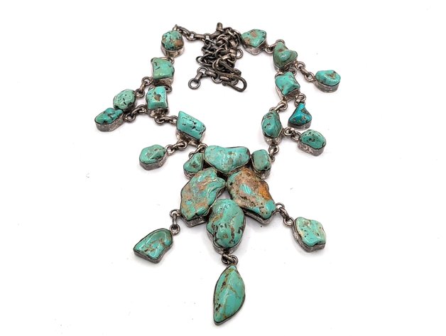 Image for Sterling Silver Turquoise Necklace
