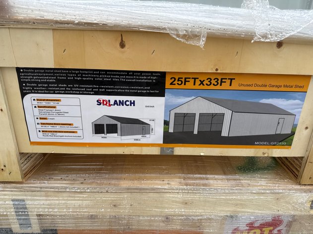 Image for SDL2533DGMS SDLANCH Highend 25FT x 33FT Unused Double Garage Metal Shed