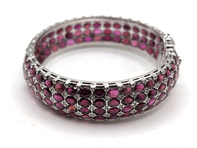 Image for Sterling Silver Mozambique Red Ruby Bracelet