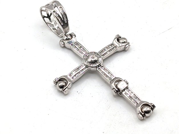 Image for 10K White Gold Cross Pendant