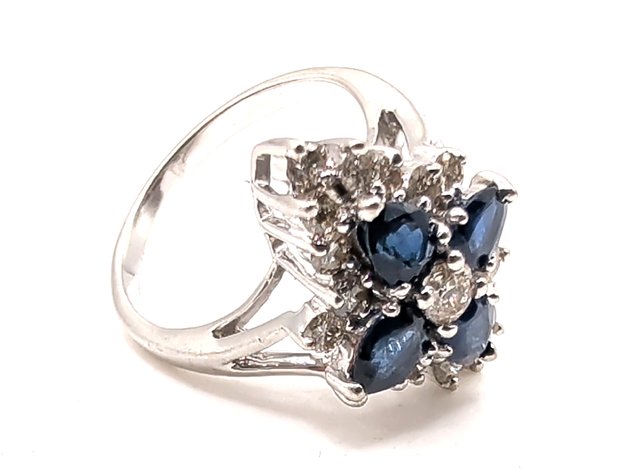 Image for 14K White Gold Sapphire Ring