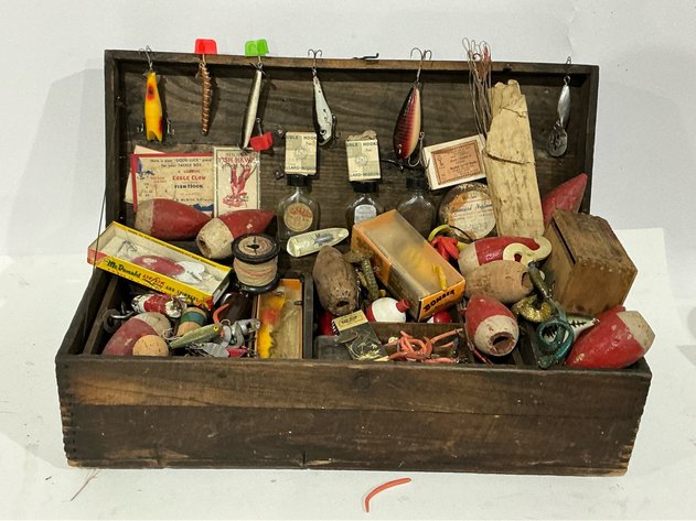Image for Mixed Vintage Fishing Tackle Box