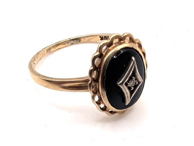 Image for 10K Gold Black Onyx Ring