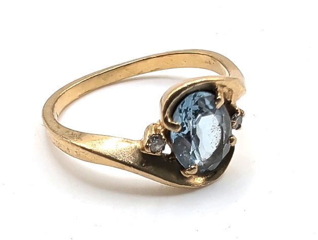 Image for 14K Gold Blue Topaz Ring