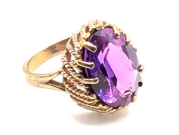 Image for 10K Gold Purple-Amethyst Ring
