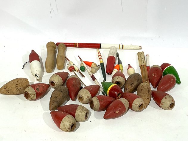 Image for Vintage Wood And Cork Fishing Floats