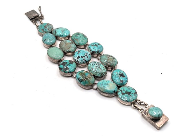 Image for Vintage Sterling Silver Turquoise Bracelet