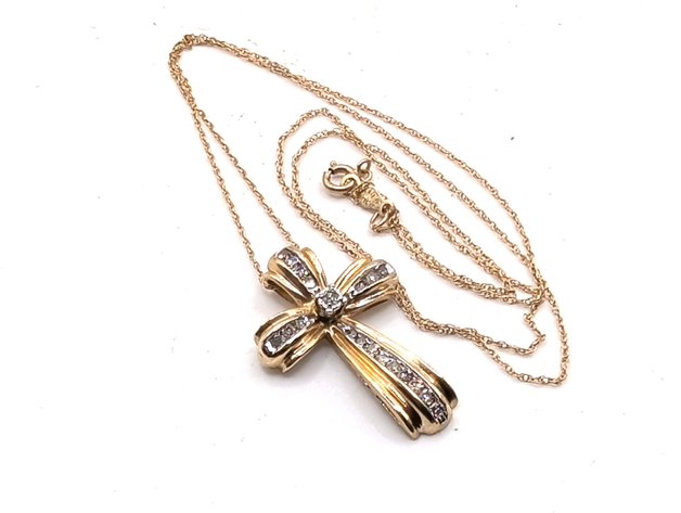 Image for 10K Gold Cross With Chain