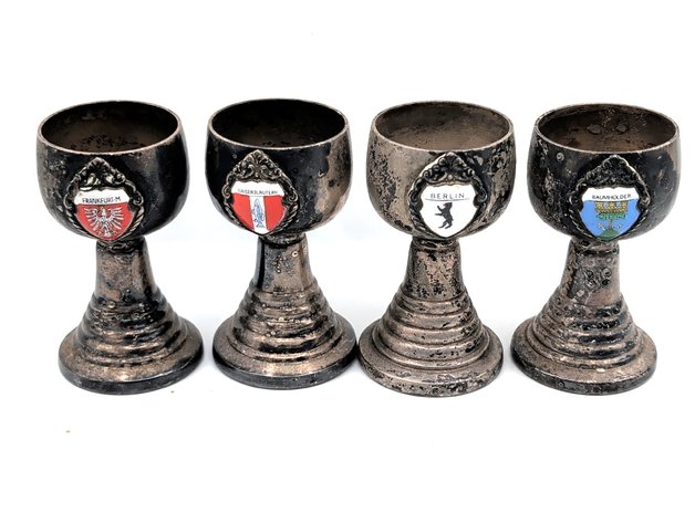 Image for Vintage German Silver-plated Miniature Goblets