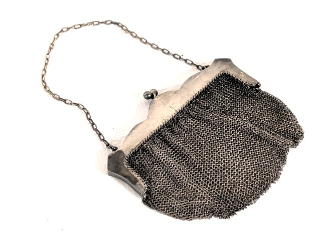 Image for Antigue/Vintage Sterling Silver Mesh Handbag