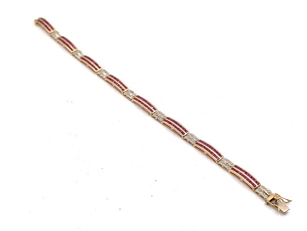 Image for 14K Ruby Diamond Bracelet