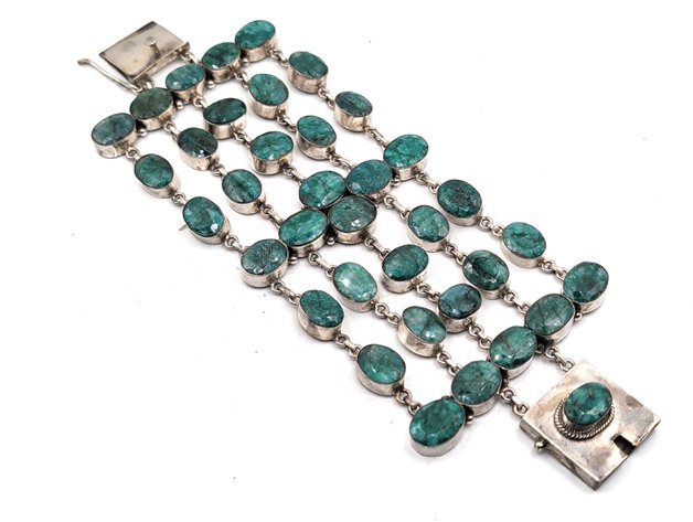 Image for Sterling Silver Emerald Bracelet