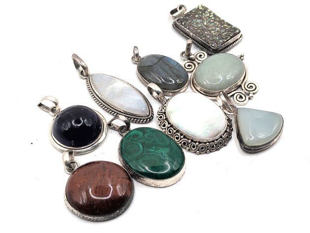 Image for Sterling Silver Gem Pendants