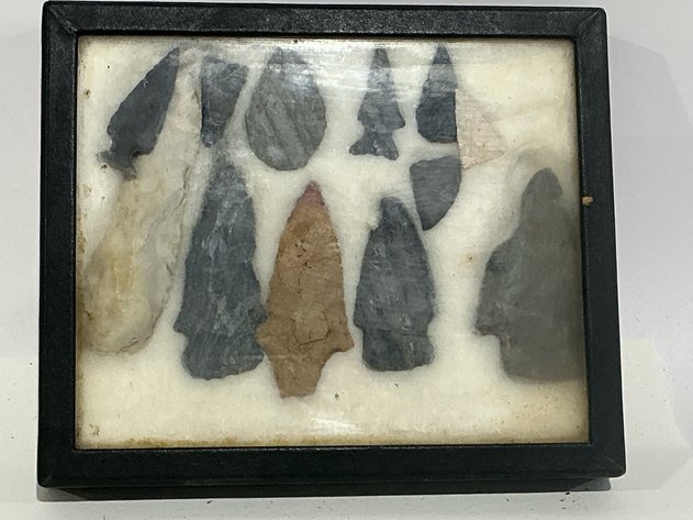 Image for 12 Framed Stone Arrowheads
