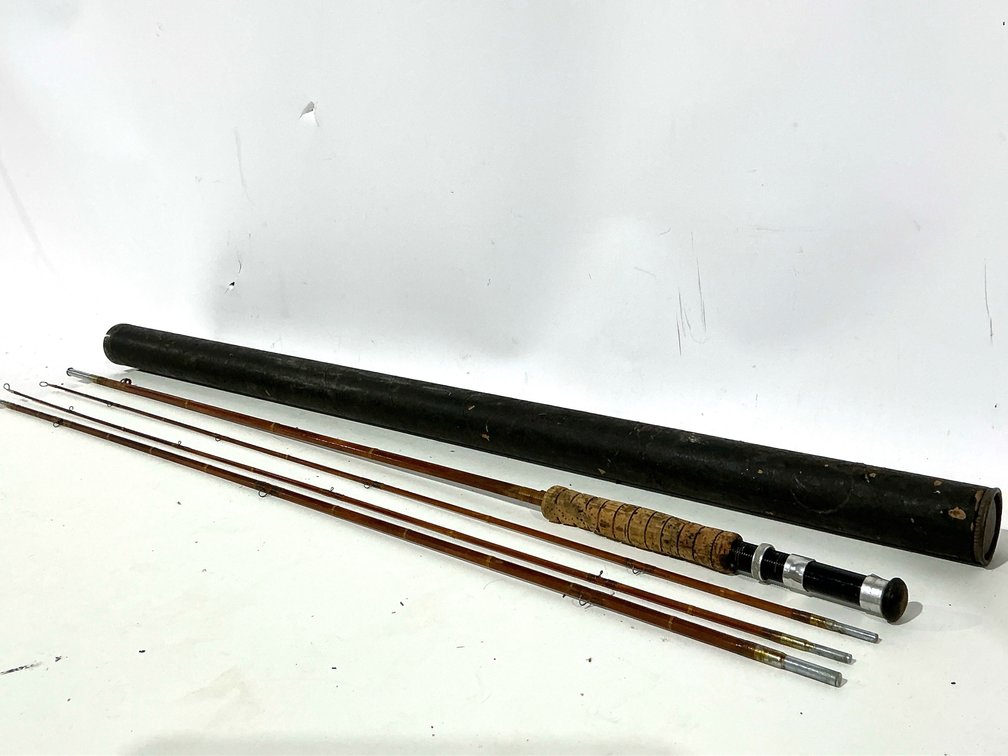 Vintage Split Bamboo Fishing Rod Set