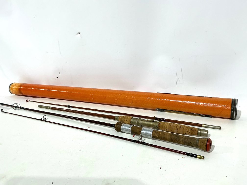 Vintage Bamboo Fishing Rods With Tube