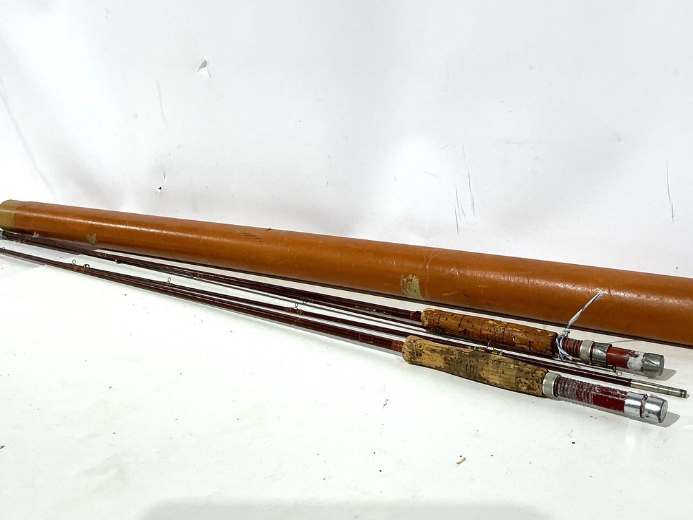 Vintage Split Cane Fishing Rods And Tube