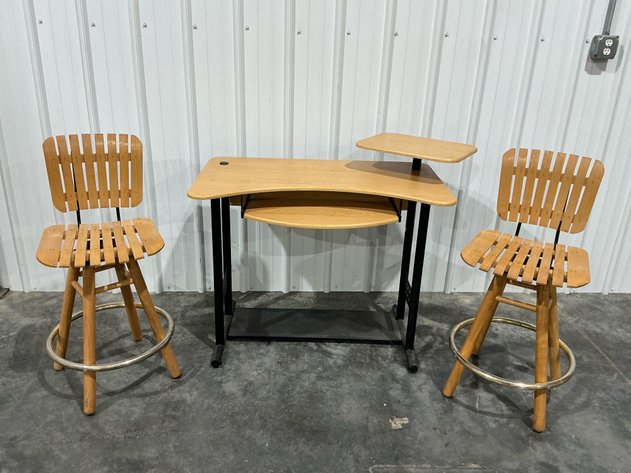 Image for Computer Desk With Two Swivel Barstools
