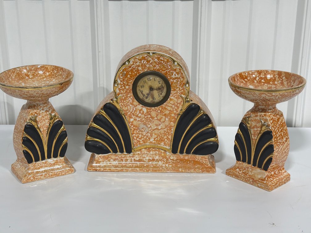 A.M.C. 177 Art Deco Clock Garniture Set