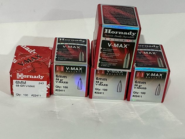 Image for Hornady 22411 6mm 58 Grain V-Max Bullets