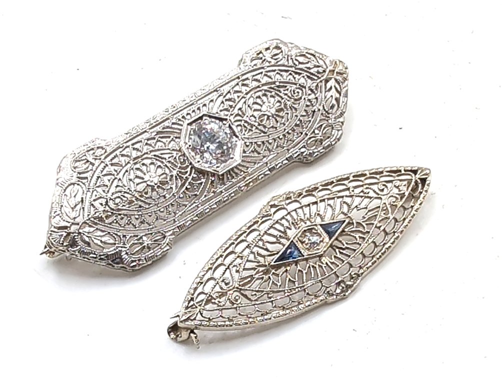 Vintage 10K White Gold Pendants