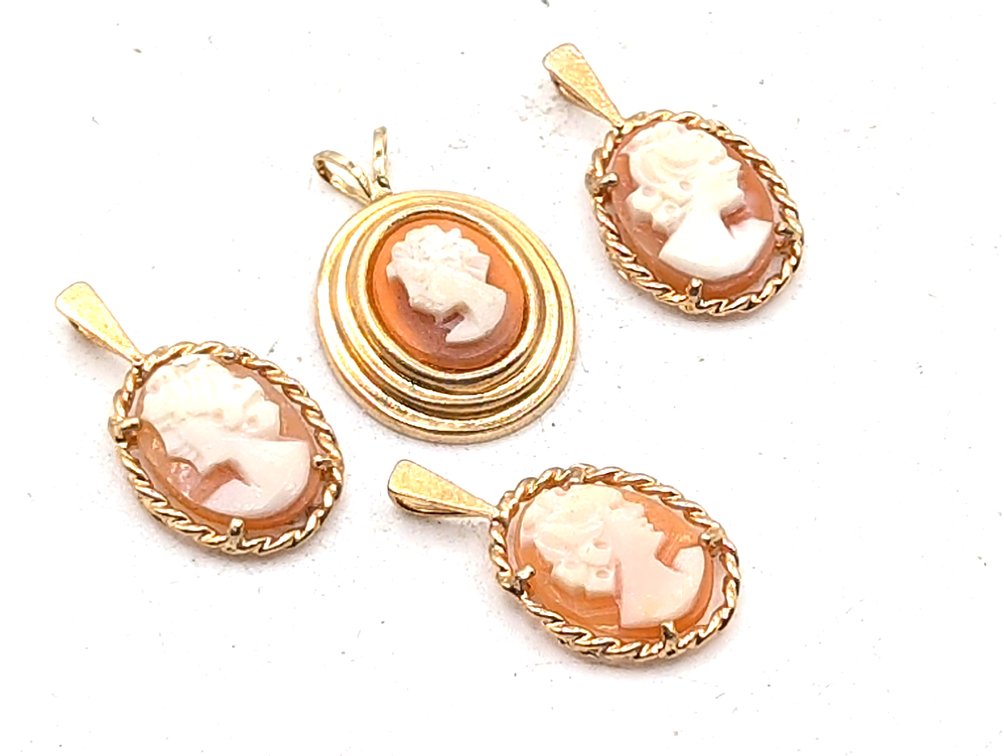 14K Gold Cameo Pendants