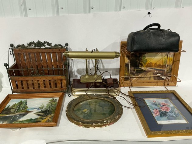 Image for Desk Lamp With Satchel And Artwork