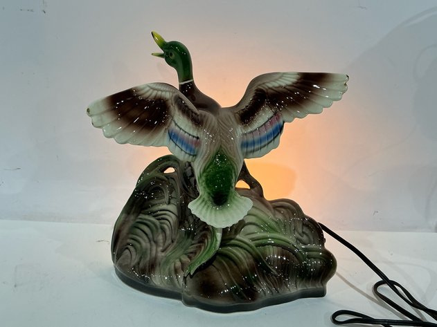 Image for Ceramic Mallard Duck TV Lamp