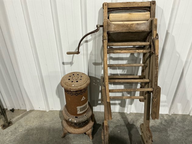 Image for Kerosene Heater And Wooden Clothes Wringer