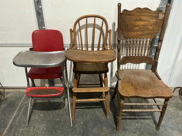 Image for Two High Chairs And One Pressed Back Chair