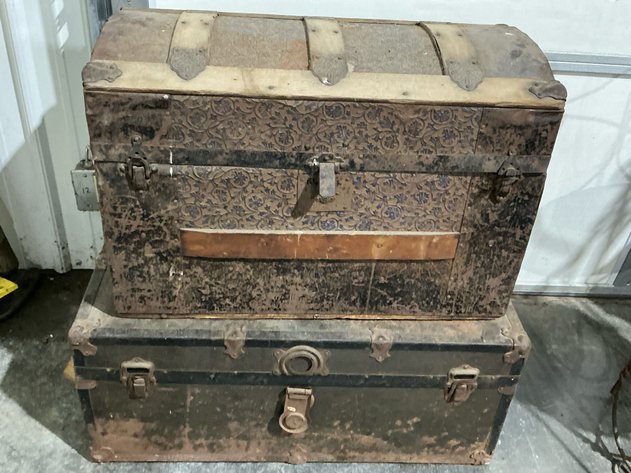 Image for Two Metal Clad Steamer Trunks
