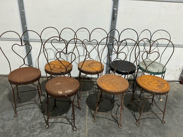 Image for 8 Twisted Wire Chairs And Stools