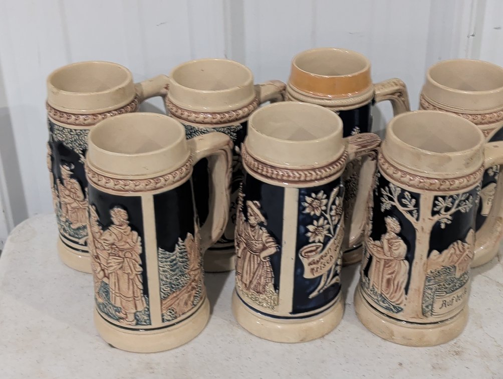 German Stoneware Beer Steins