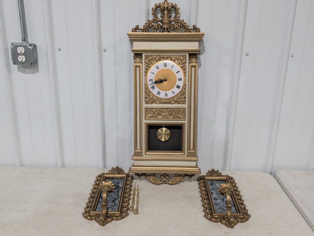 Syroco Wall Clock And Sconces