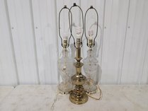 Crystal Zajecar And Brass Table Lamps