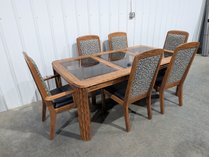 Oak Style Dining Table And Six Chairs