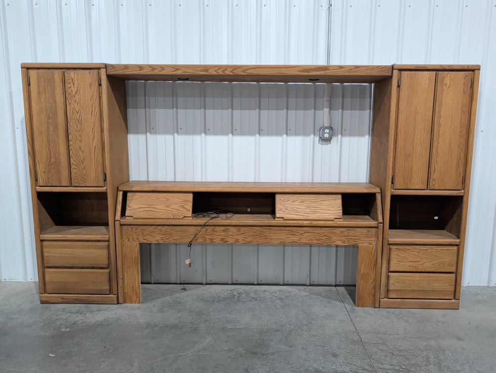 Oak Veneer Modular Wall Bed Unit