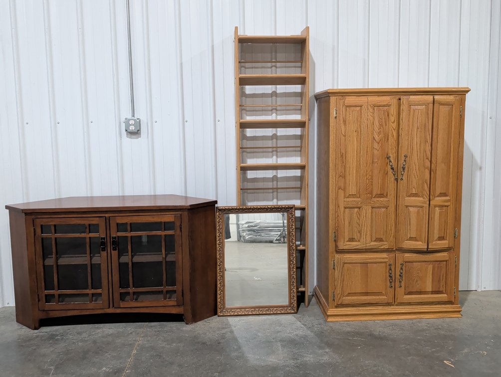 Four Piece Mixed Wood Furniture Set